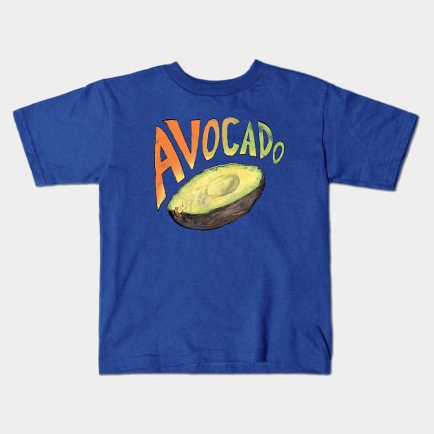 Avocado (Grunge Edition) Kids T-Shirt by KColeman